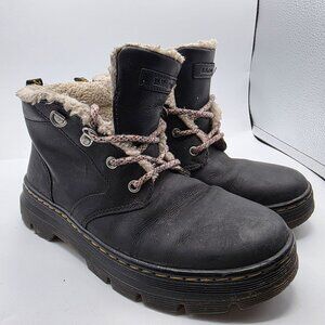 Dr. Martens Bonny Womens 9 Sherpa Lined Winter Boots Black Leather Casual Walk